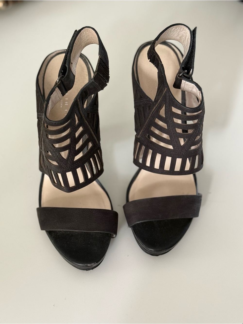 Kenneth Cole Black Cutout Slingback Heels